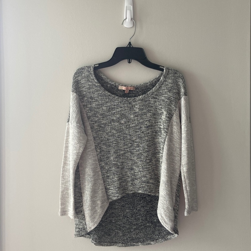 Casual Couture By Green Envelope Grey Three Quarter Sleeve Sweater